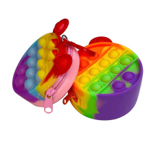 Linda burbujas de silicona de fidget bolso sensorial pop billetera alivio de alivio de juguete empuje bolsas de burbujas para regalo